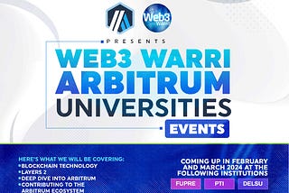 Announcing the web3 Warri Arbitrum Universities Events