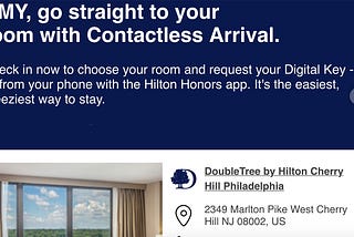 Hilton Honors Contactless Check-In