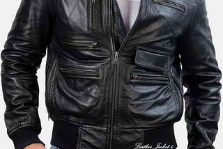 Zipper Detail Leather Jacket