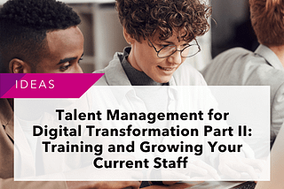 Talent Management for Digital Transformation Part II: Training and Growing Your Current Staff