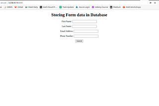 To Store the user’s data in AWS database with help of the docker development environment on AWS…