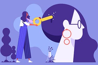 graphic of woman with key unlocking human potential