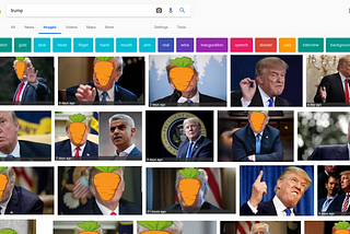 Blocking the face of Donald Trump on the Web using AI