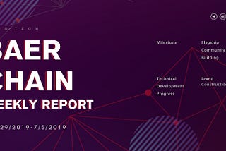 Baer Chain Weekly Report#Project Progress#BRC(June.29th — July.5th)