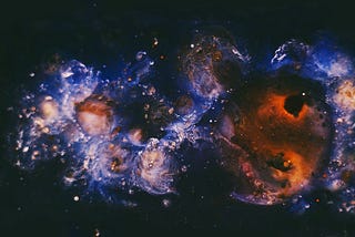 Blue and orange galaxy illustration photo