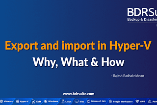 How to export and import VMs from Hyper-V