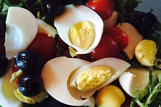 Olives and Eggs.