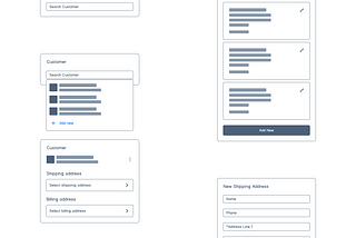 Case study for customer selection and adding shipping address in one card