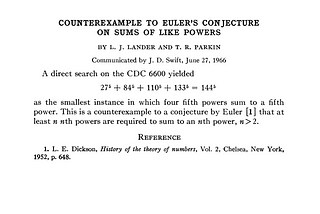 The Euler Conjecture Counterexample!(One of the shortest research paper ever)