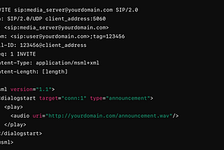 Using MSML in SIP