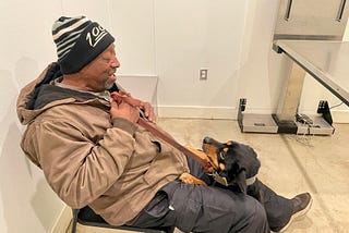 This is a photo I took of Blackie and Terry in the veterinarians office.