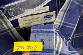 The Old Navy Shirt With A Dry Cleaning Tag