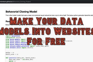 Make Your Data Models Into Websites
