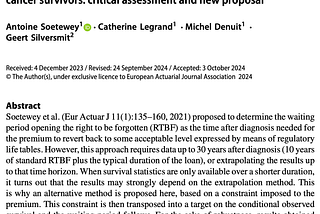 Right to be forgotten for mortgage insurance issued to cancer survivors: critical assessment and new proposal
