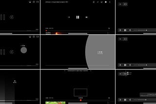 Grid of streaming interface screenshots showing different states when a user takes an action.