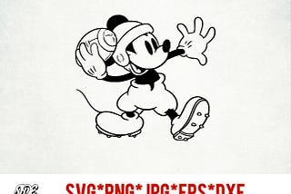 Football Mickey instant download digital file svg, png, eps, jpg, and dxf clip art for cricut silhouette and other cutting software