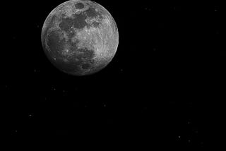 A close up of the moon in the night sky