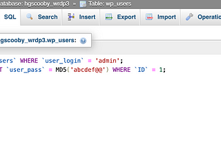 How to change wordpress admin password from phpmyadmin using sql