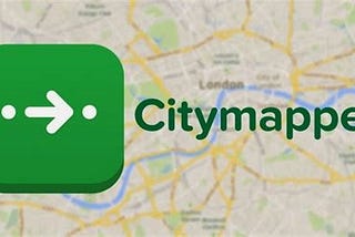 Citymapper’s logo overlapping a map