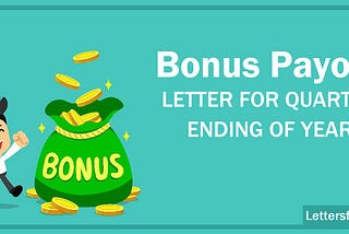 Bonus payout letter template, sample