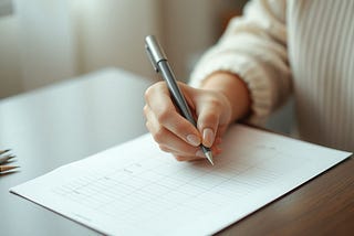 A woman taking notes
