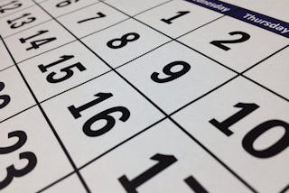 Photo of calendar page.