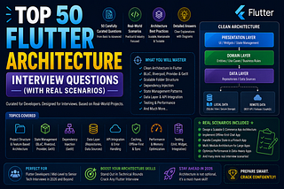 Top 50 Flutter Architecture Interview Questions (With Real Scenarios)