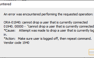 ORA-01940 cannot drop a user that is currently connected and kill inactive sessions in oracle