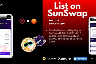 Mira DeFi Comes to SunSwap !