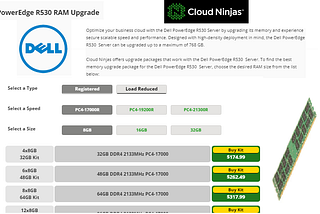 Buy Dell R530 memory | Cloud Ninjas LLC