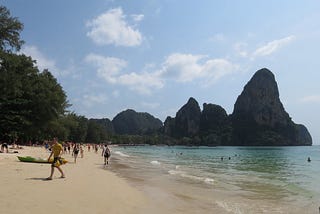 Eating Massaman Curry on Railay Beach