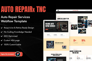 Auto RepairX TNC Automotive & Car Repair Webflow Website Template