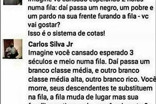 Desculpe, mas preciso falar um pouco sobre a lei de cotas