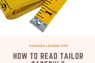 How to read tailor taperule