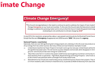 Example of text on Labour website