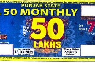 Punjab State Dear 50 Monthly Lottery