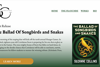 Worst Website Redesign: Redesigning Suzanne Collins’ Website