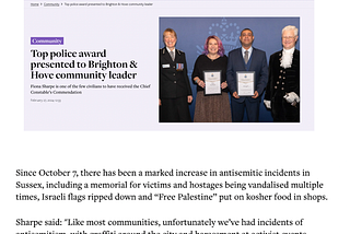 Fiona Sharpe’s relations with Sussex Police officers and with the CPS