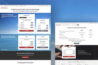 Re-designing Shutterstock’s Pricing Page