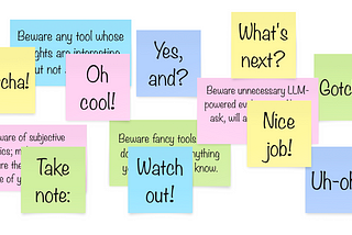 A collection of sticky notes with ‘watch out!’, ‘gotcha’, and other such messages, which will be discussed in this article.