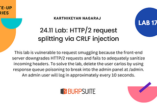 24.11 Lab: HTTP/2 request splitting via CRLF injection |2024