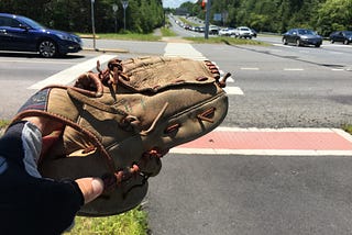 What happened when I found a vintage baseball glove on the side of the road.