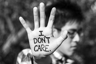 “I don’t care,” representing Nonattachment