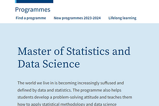 Secrets of the Master of Statistics and Data Science at KU Leuven