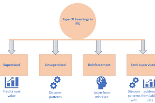 Type of learnings in ML