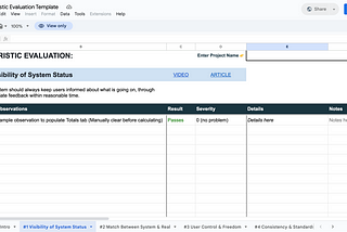 Screenshot of Jason Ogle’s Heuristic Evalutation Template