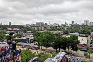 View from Hope Outdoor Gallery in Austin, TX.