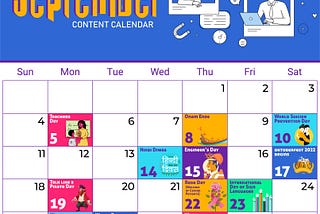 Social Media Calendar 2022 September