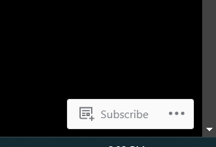 Black browser page with a “Subscribe” widget in the bottom right corner
