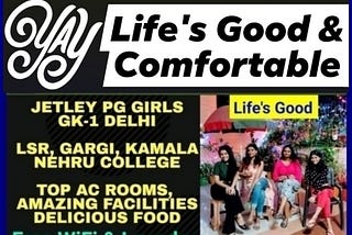 Jetley PG For Girls Delhi / Girls Hostel Near LSR Gargi Kamala Nehru College & Working Girls.